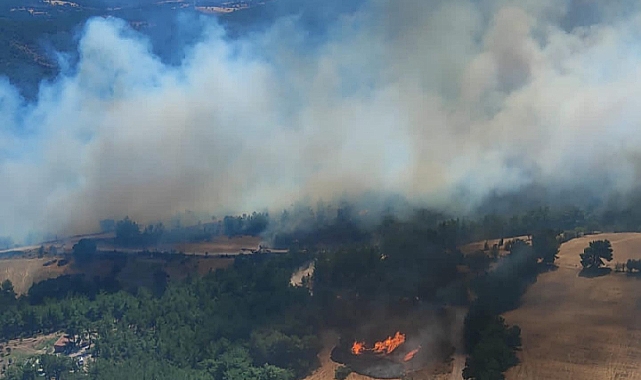Kayadere köyü civarında yangın çıktı, Kayadere köyü tedbir amaçlı boşaltılacak