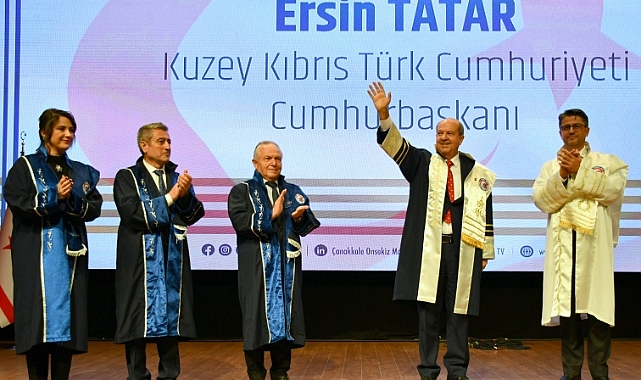 ÇOMÜ&#039;den, KKTC Cumhurbaşkanı Ersin Tatar&#039;a Fahri Doktora