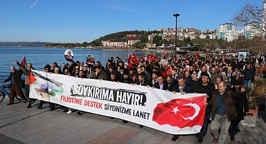 Çanakkale'de Filistin'e destek yürüyüşü düzenlendi