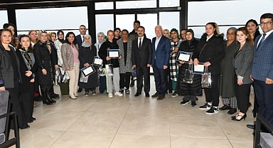 Kadın kursiyerlere sertifikaları verildi