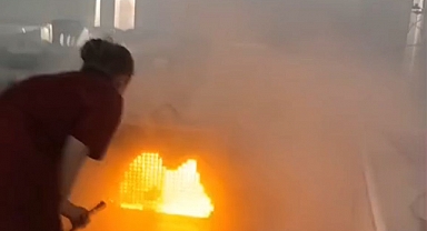 Hastanede yangın tatbikatı