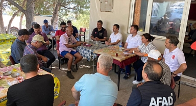 Yangın bölgesinde talepleri dinledi