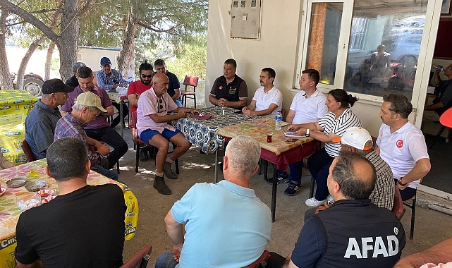 Yangın bölgesinde talepleri dinledi