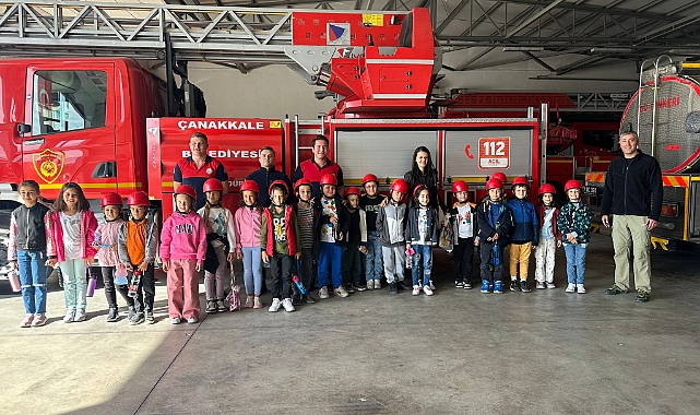 Minik öğrencilerden itfaiyeye ziyaret