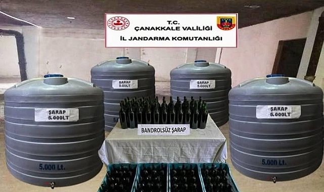 Jandarmadan operasyon! 22.275 litre kaçak şarap ele geçirildi!