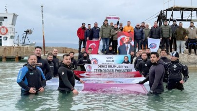 Çanakkale Deniz Zaferi’nin 110. Yıldönümünde anlamlı anı dalışı