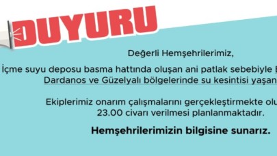 Belediyeden su kesintisi bilgisi