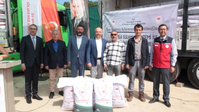 Çiftçilere hibeli çeltik ve tohum desteği