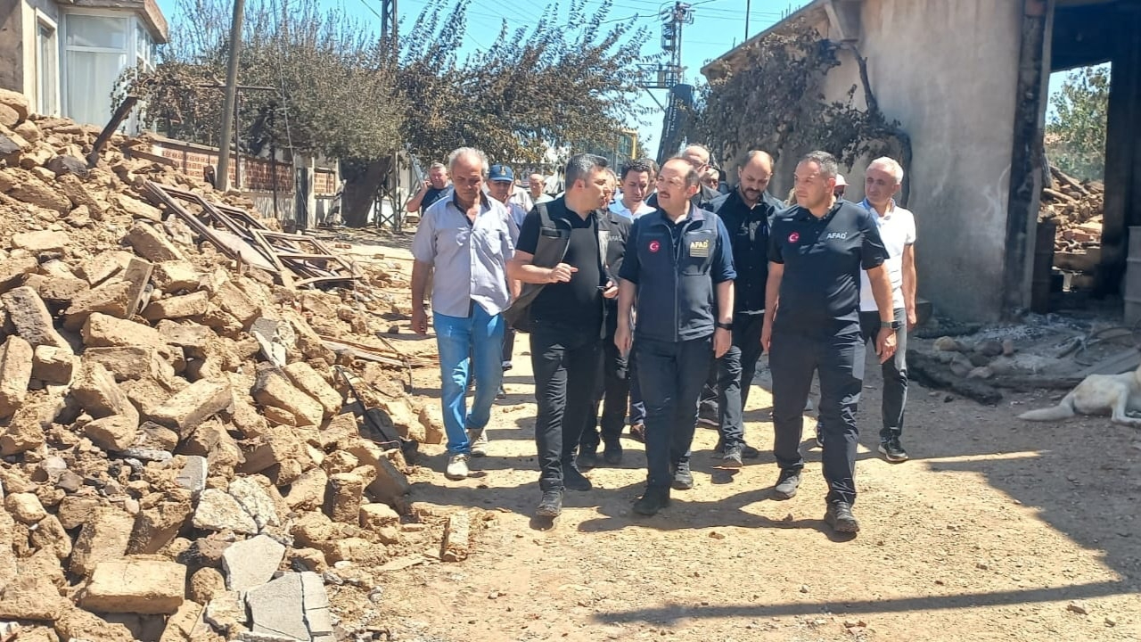 Yangın bölgesinde hasar tespit çalışması!