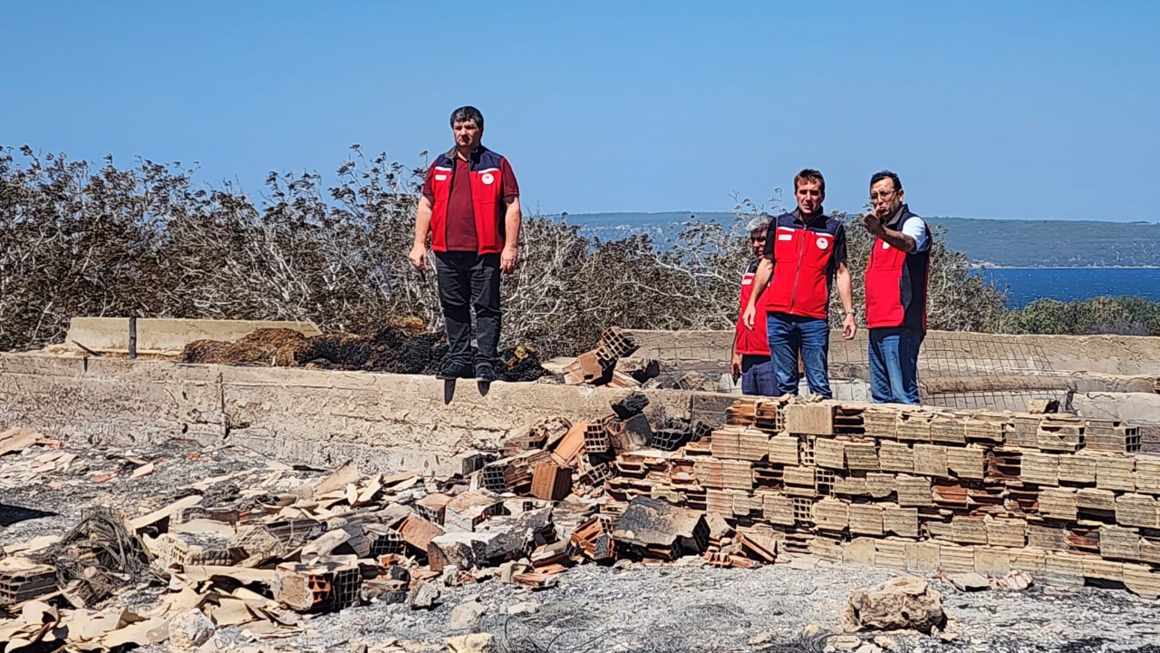 Yangın bölgelerinde hasar tespit çalışması