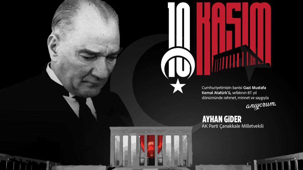 Ayhan Gider’den 10 Kasım mesajı