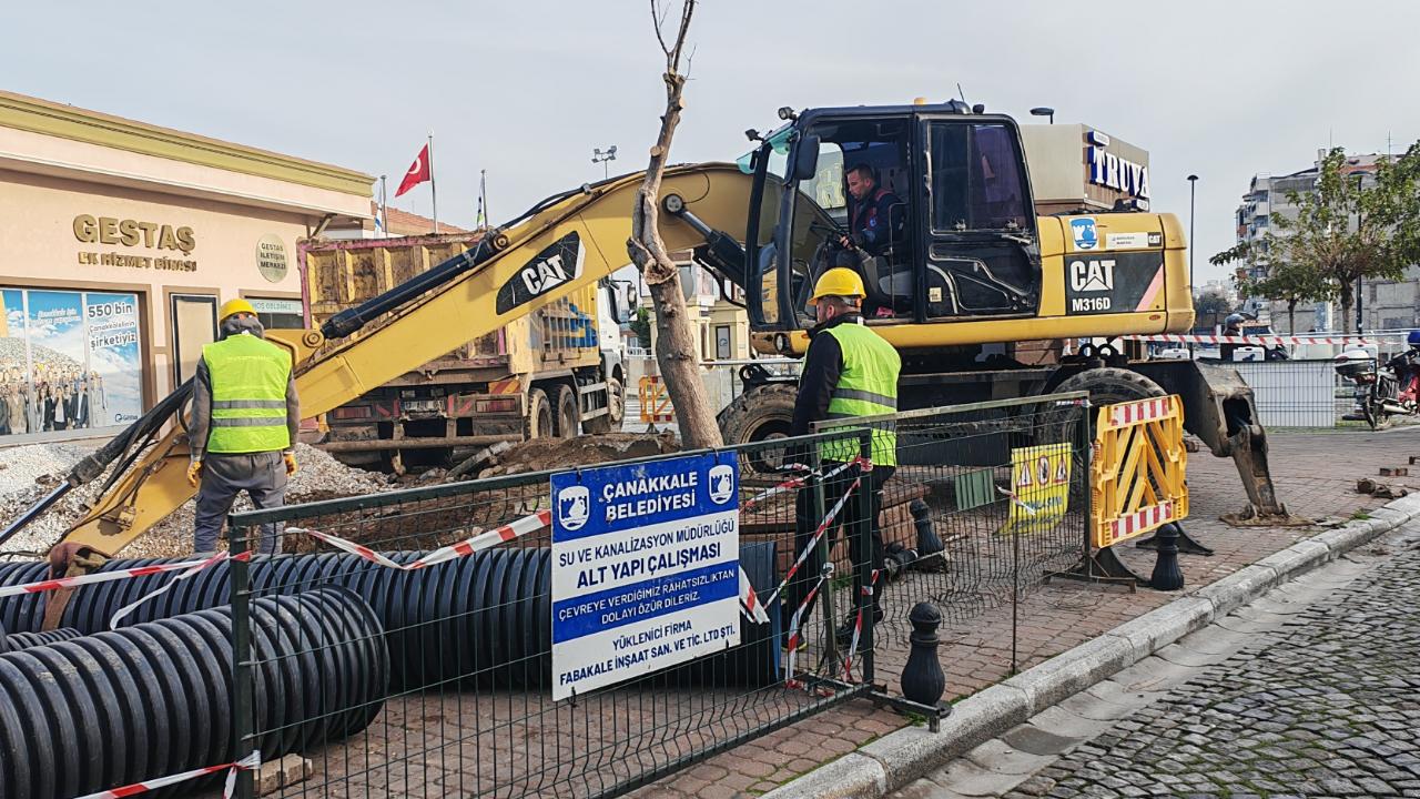 İskele Bölgesinde yağmursuyu hattı çalışması…