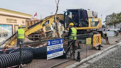 İskele Bölgesinde yağmursuyu hattı çalışması…