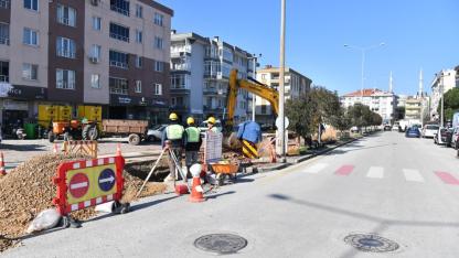 Troya Caddesi'nde altyapı yenileme çalışması
