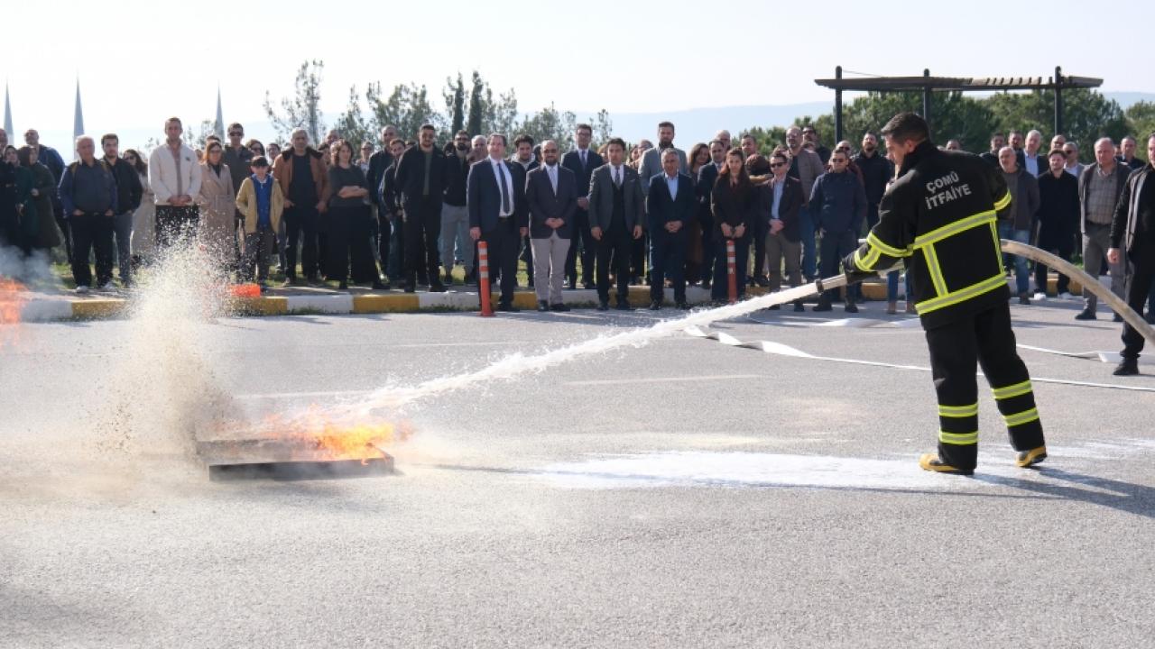 ÇOMÜ’de yangın tatbikatı yapıldı