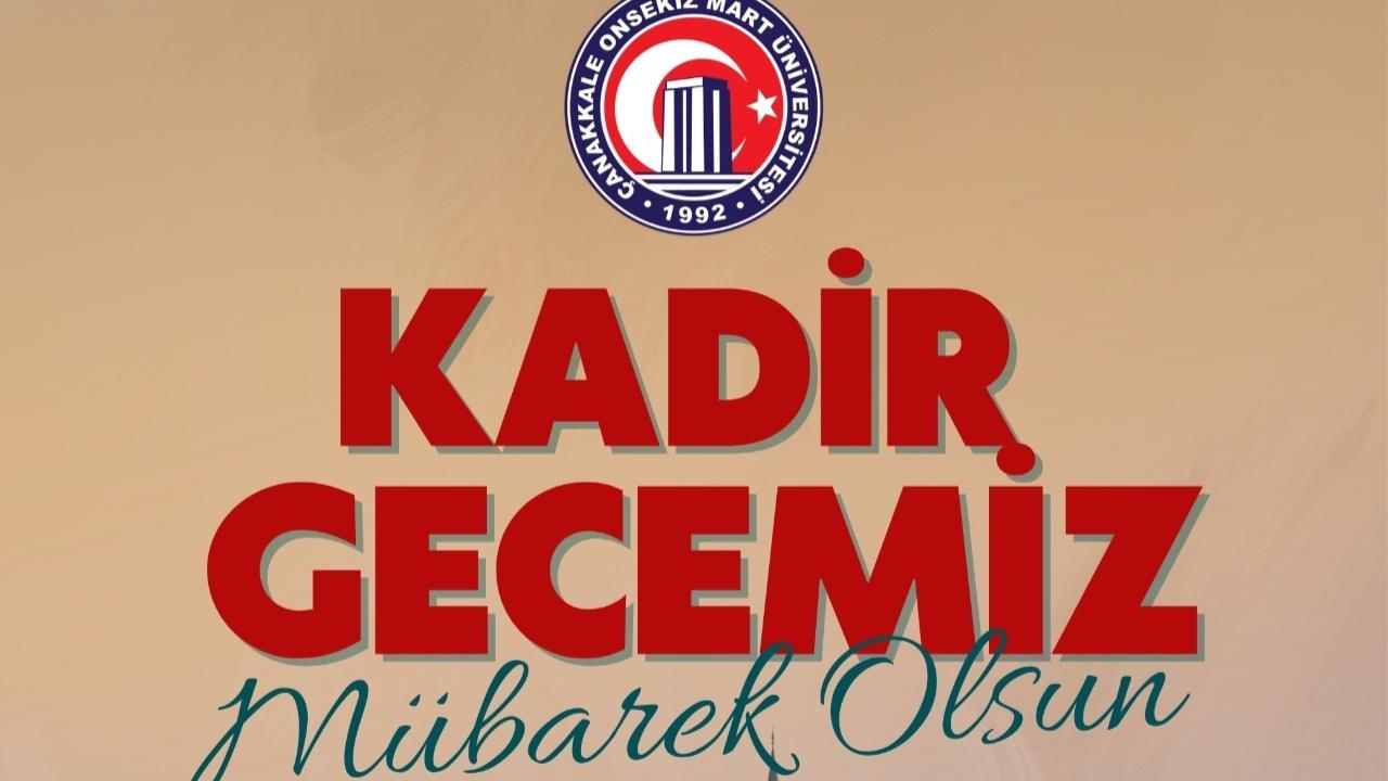 Rektör Erenoğlu'ndan Kadir Gecesi Mesajı
