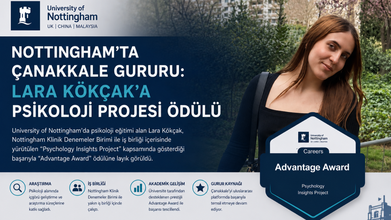 Nottingham’ta Çanakkale Gururu: Lara Kökçak’a Psikoloji Projesi Ödülü
