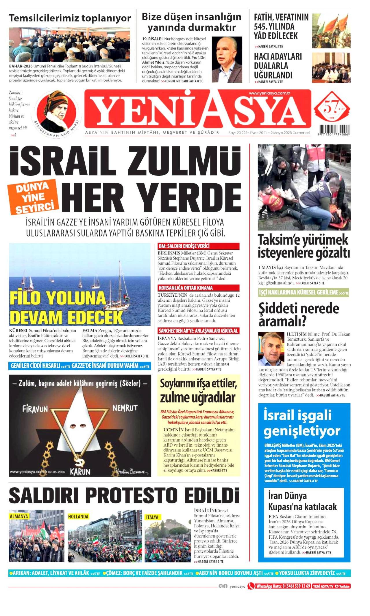 Yeni Asya Gazetesi Gazete Manşeti